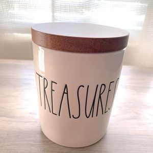 Rae Dunn TREASURES jar with wooden lid